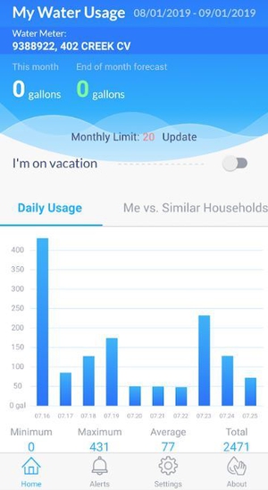 Sample water consumption graph